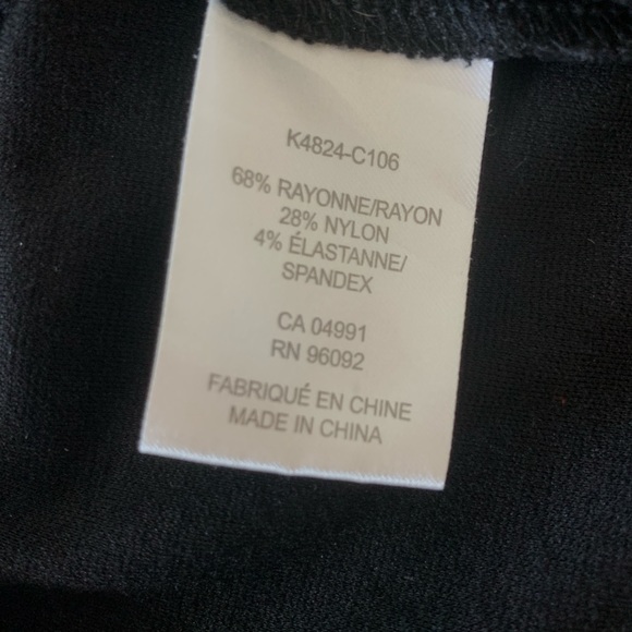 Two Tone Black & White Form Fitting Long Sleeve Dress S - Picture 3 of 6